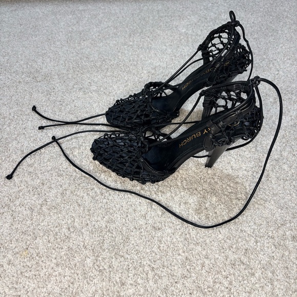 Tory Burch Women’s Lace-Up Black Leather Heels size 11 - Picture 2 of 9